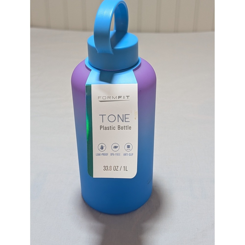 Formfit Tone Water Bottle 33.8oz 1L Blue Purple Ombre Anti-Slip HYHP-1003-AS